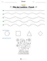 Fête des Lumières - French printable worksheet preview