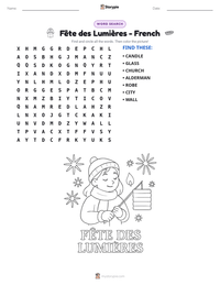 Fête des Lumières - French printable worksheet preview