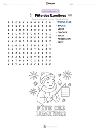 Aperçu de la feuille de travail imprimable Fête des Lumières