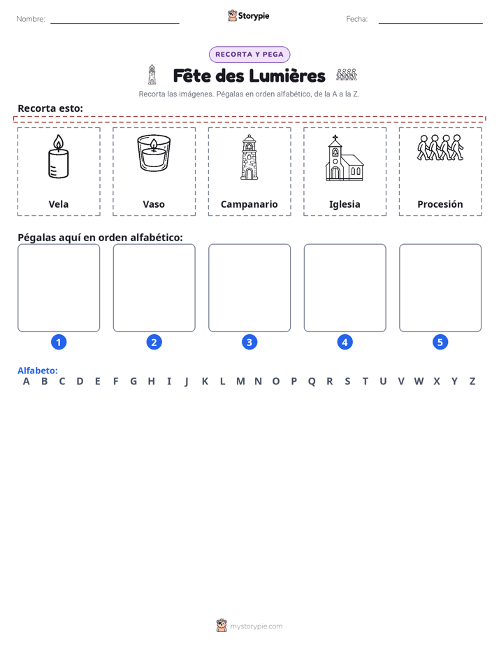 Cortar y Pegar el Alfabeto