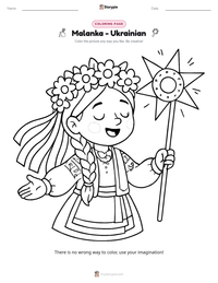 Malanka - Ukrainian printable worksheet preview