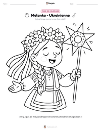Aperçu de la feuille de travail imprimable Malanka - Ukrainienne
