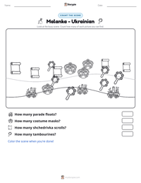 Malanka - Ukrainian printable worksheet preview