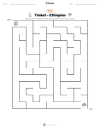 Timkat - Ethiopian printable worksheet preview
