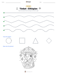 Timkat - Ethiopian printable worksheet preview