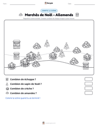 Aperçu de la feuille de travail imprimable Marchés de Noël - Allemands