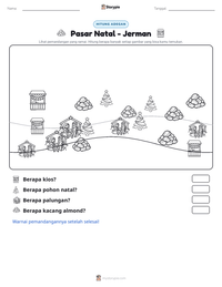 Prabaca lembar kerja cetak Pasar Natal - Jerman