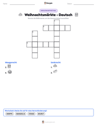 Weihnachtsmärkte - Deutsch druckbare Arbeitsblatt Vorschau