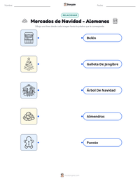 Vista previa de la hoja de trabajo imprimible de Mercados de Navidad - Alemanes