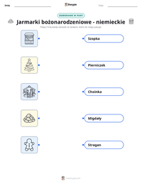 Podgląd drukowalnego arkusza ćwiczeń Jarmarki bożonarodzeniowe - niemieckie