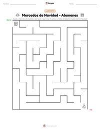 Vista previa de la hoja de trabajo imprimible de Mercados de Navidad - Alemanes