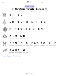 Christmas Markets - German printable worksheet preview