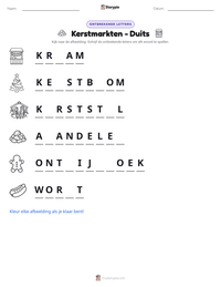 Kerstmarkten - Duits afdrukbare werkblad voorbeeld