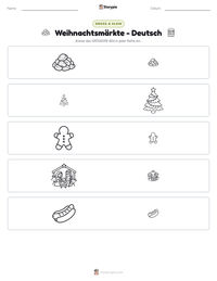 Weihnachtsmärkte - Deutsch druckbare Arbeitsblatt Vorschau