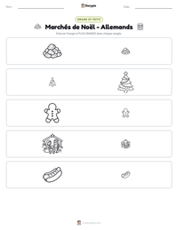 Aperçu de la feuille de travail imprimable Marchés de Noël - Allemands