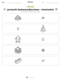 Podgląd drukowalnego arkusza ćwiczeń Jarmarki bożonarodzeniowe - niemieckie