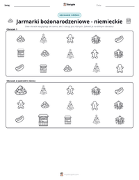Podgląd drukowalnego arkusza ćwiczeń Jarmarki bożonarodzeniowe - niemieckie