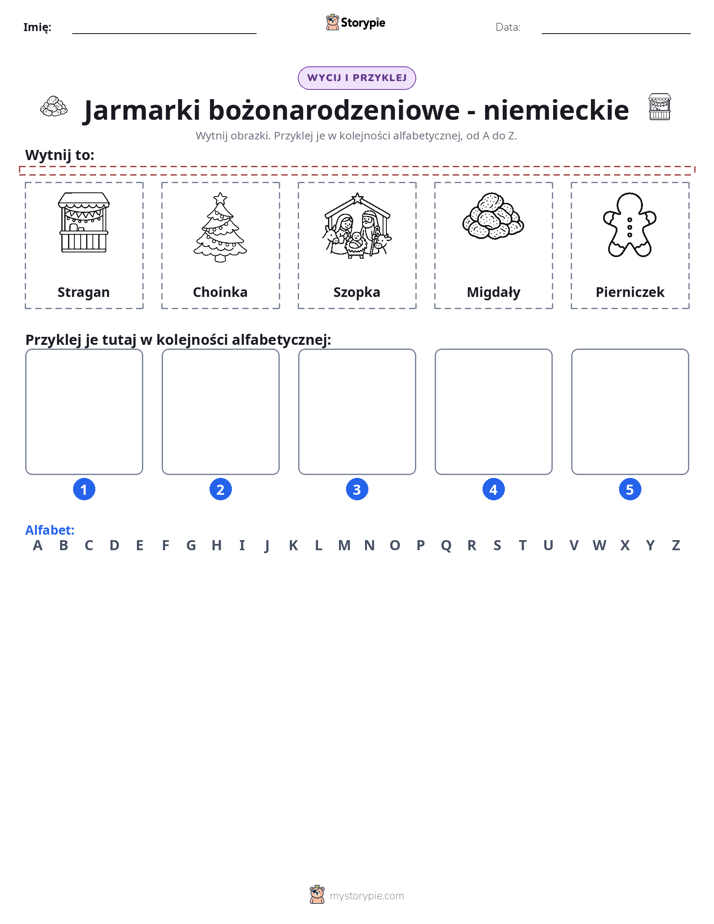 Wytnij i Wklej Alfabet