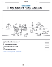 Aperçu de la feuille de travail imprimable Fête de la Saint-Martin - Allemande