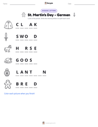 St. Martin's Day - German printable worksheet preview