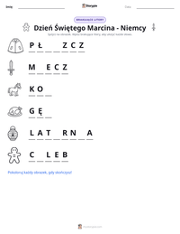 Podgląd drukowalnego arkusza ćwiczeń Dzień Świętego Marcina - Niemcy