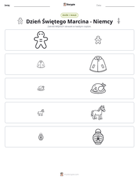 Podgląd drukowalnego arkusza ćwiczeń Dzień Świętego Marcina - Niemcy