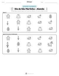 Prévia da folha de atividades imprimível Dia de São Martinho - Alemão