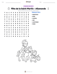 Aperçu de la feuille de travail imprimable Fête de la Saint-Martin - Allemande