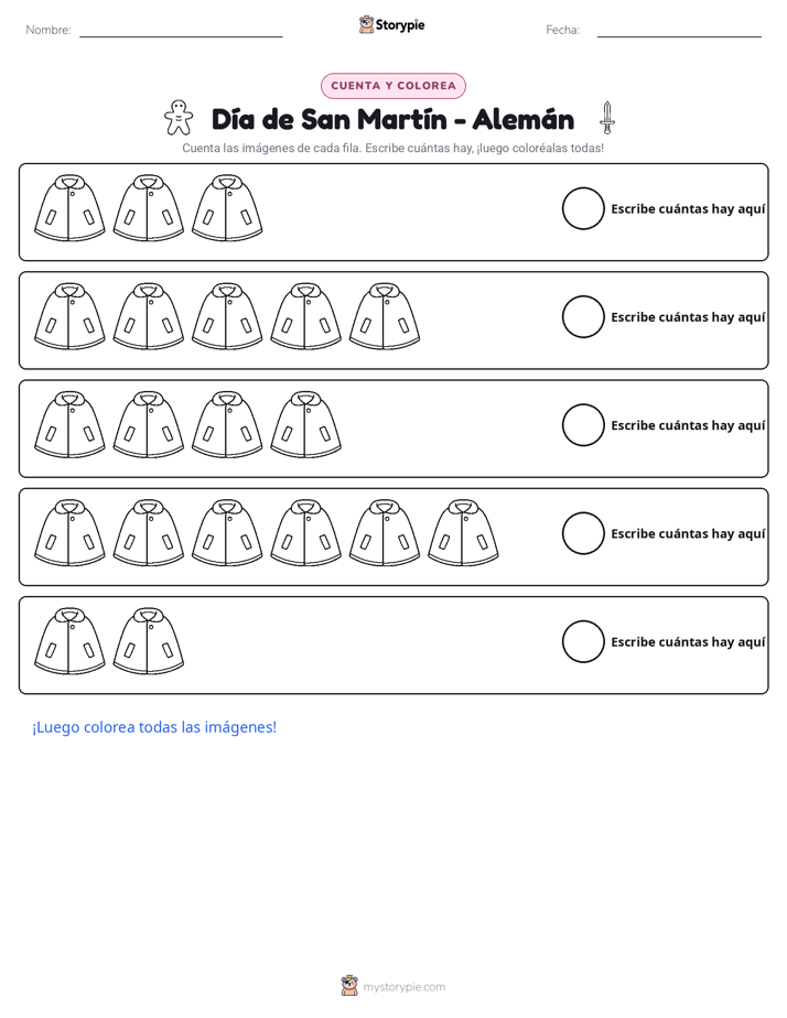Contar y Colorear