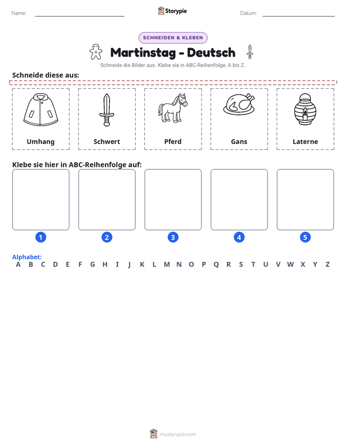 Schneiden & Einfügen Alphabet