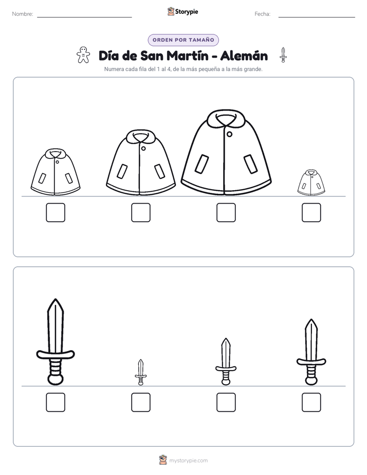 Orden de Tamaños