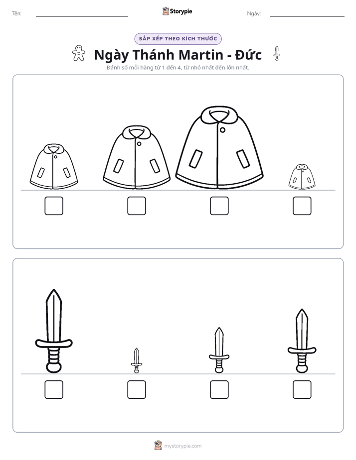 Thứ Tự Kích Thước