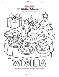 Wigilia - Polonya yazdırılabilir çalışma sayfası önizlemesi