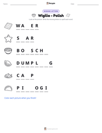 Wigilia - Polish printable worksheet preview