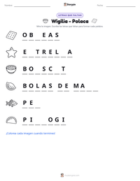 Vista previa de la hoja de trabajo imprimible de Wigilia - Polaca