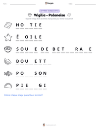 Aperçu de la feuille de travail imprimable Wigilia - Polonaise