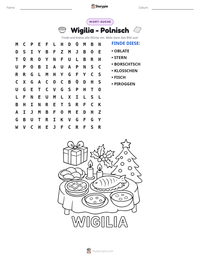 Wigilia - Polnisch druckbare Arbeitsblatt Vorschau