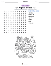 Vista previa de la hoja de trabajo imprimible de Wigilia - Polaca
