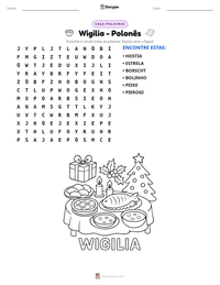 Prévia da folha de atividades imprimível Wigilia - Polonês