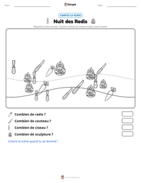 Aperçu de la feuille de travail imprimable Nuit des Radis