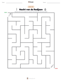 Nacht van de Radijzen afdrukbare werkblad voorbeeld