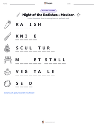 Night of the Radishes - Mexican printable worksheet preview