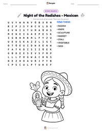 Night of the Radishes - Mexican printable worksheet preview