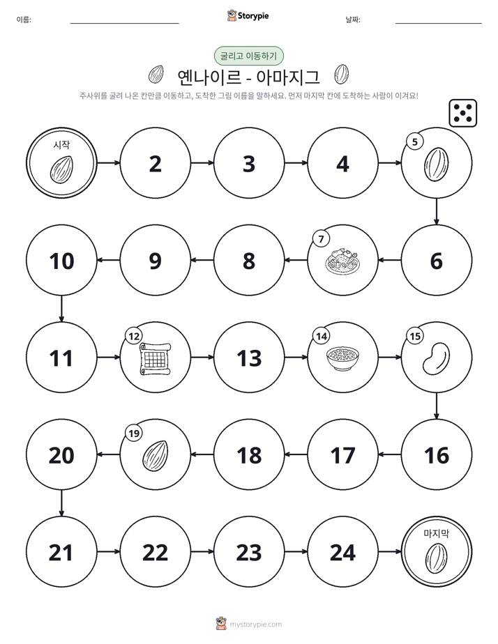 주사위 굴리고 이동하기 게임