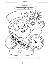 Nochevieja - Spaans afdrukbare werkblad voorbeeld