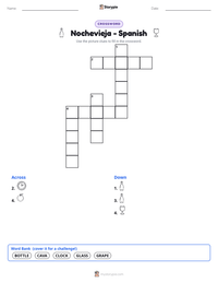 Nochevieja - Spanish printable worksheet preview