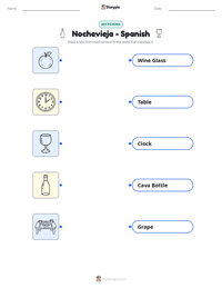 Nochevieja - Spanish printable worksheet preview