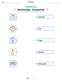 Podgląd drukowalnego arkusza ćwiczeń Nochevieja - hiszpański