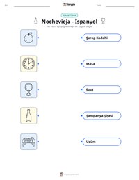 Nochevieja - İspanyol yazdırılabilir çalışma sayfası önizlemesi