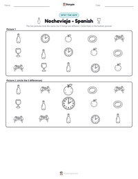 Nochevieja - Spanish printable worksheet preview